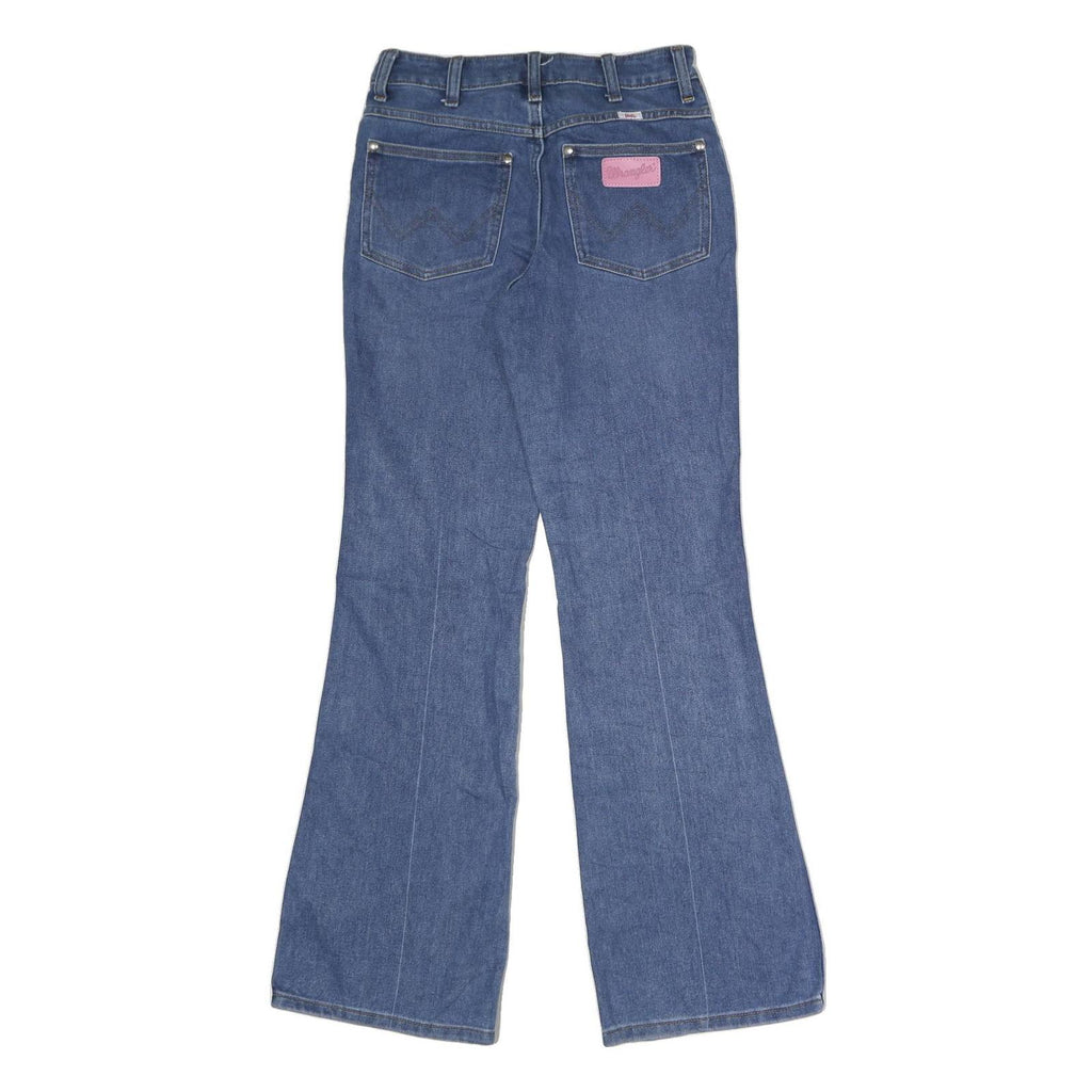 WRANGLER Womens Blue Regular Flared Denim Light W27 L34 Classic Jeans