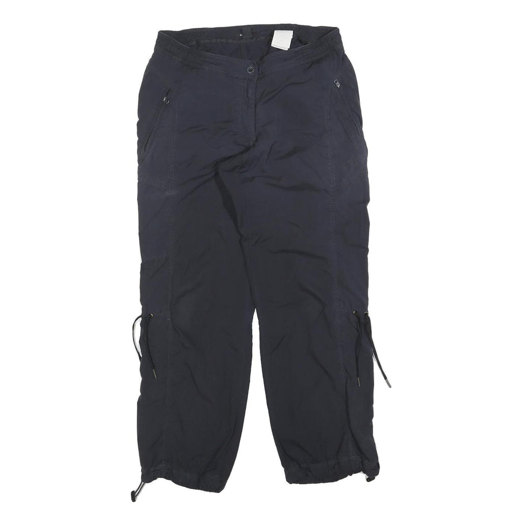 H&M Womens Polyester Blend Black Relaxed Drawstring Trousers W30 L28 Casual