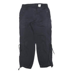 H&M Womens Polyester Blend Black Relaxed Drawstring Trousers W30 L28 Casual