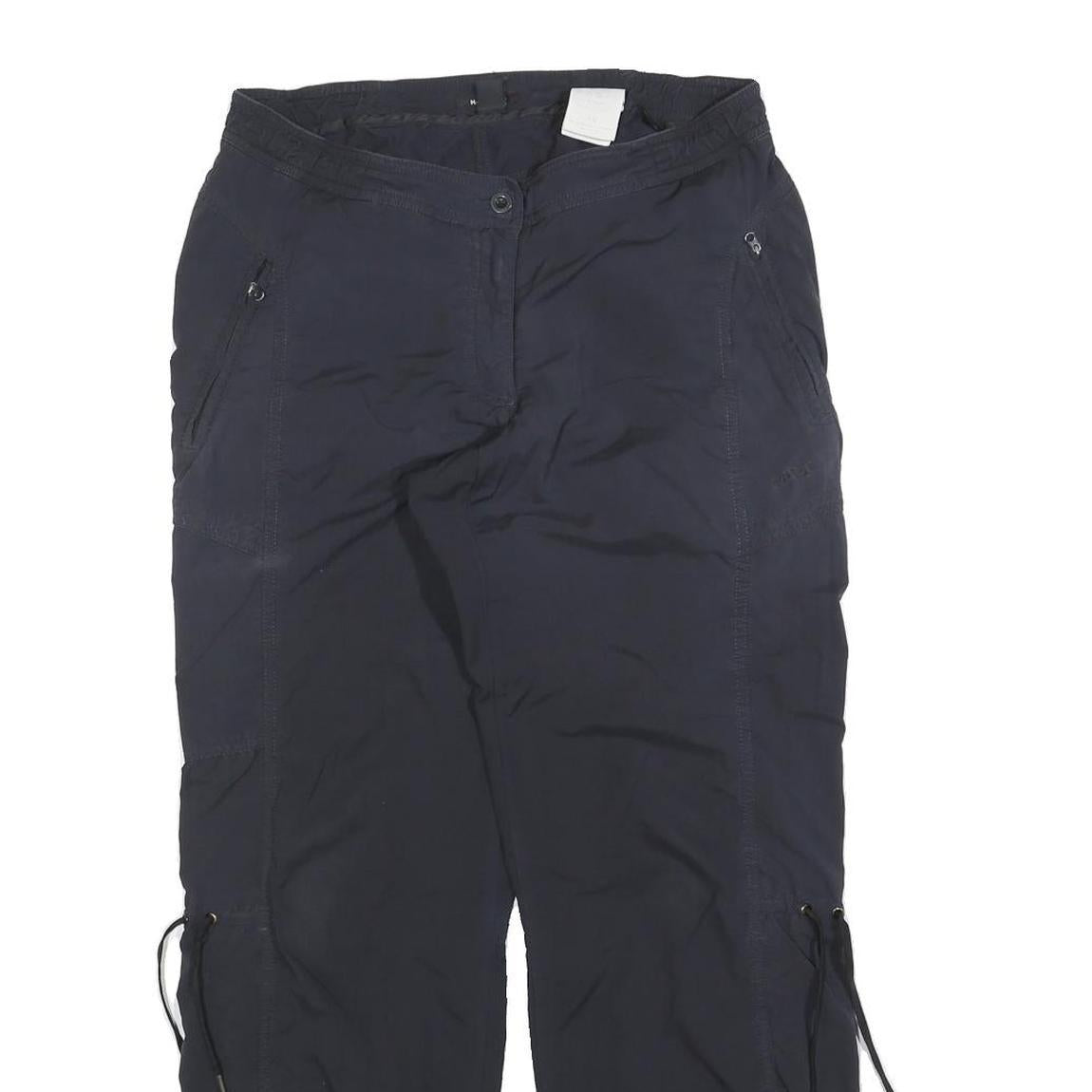 H&M Womens Polyester Blend Black Relaxed Drawstring Trousers W30 L28 Casual