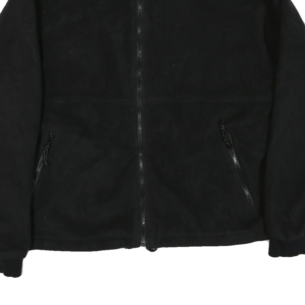 Mens Black Polyester Blend Jacket 2XL Plain Zip Closure Warm Casual Outerwear