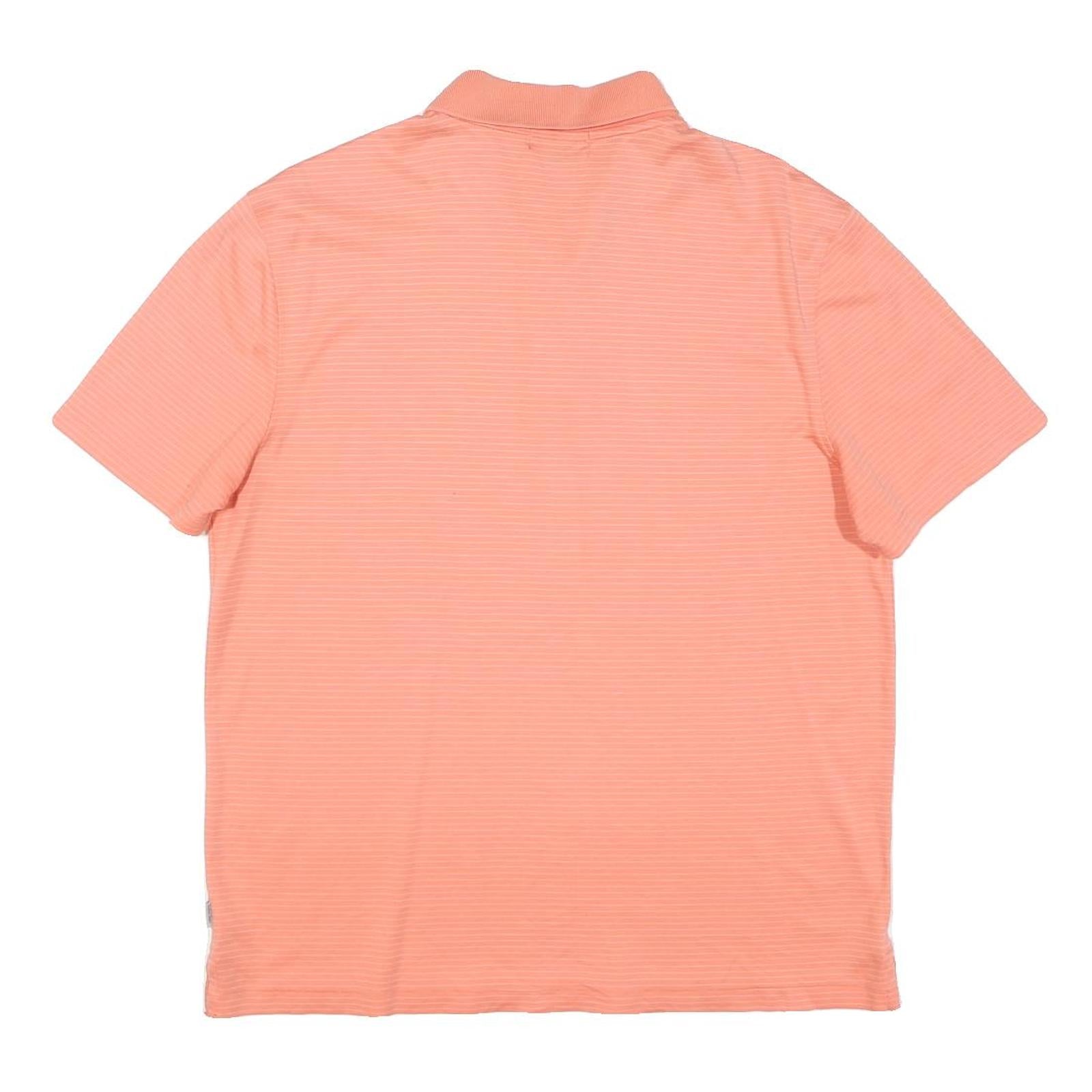 CALVIN KLEIN Mens Peach Short Sleeve Plain Polo Shirt M Cotton Blend Casual