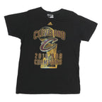 ADIDAS Mens Black Cleveland NBA Champions Graphic T-Shirt M Short Sleeve Crew