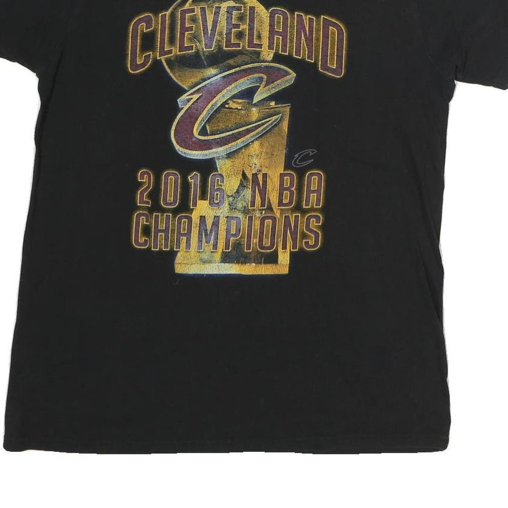 ADIDAS Mens Black Cleveland NBA Champions Graphic T-Shirt M Short Sleeve Crew