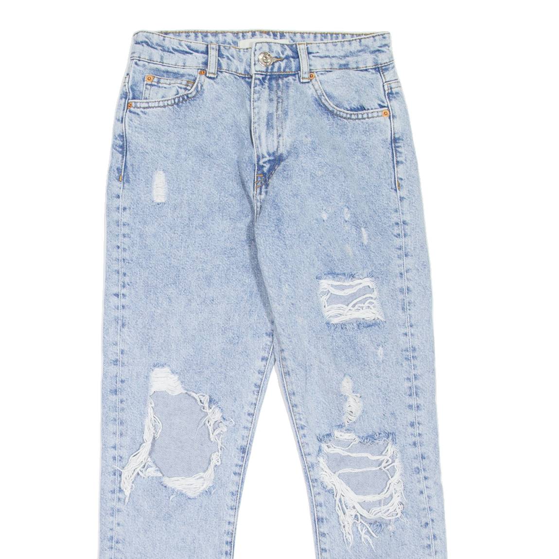 Y2 Distressed Womens Jeans Blue Slim Tapered W25 L26