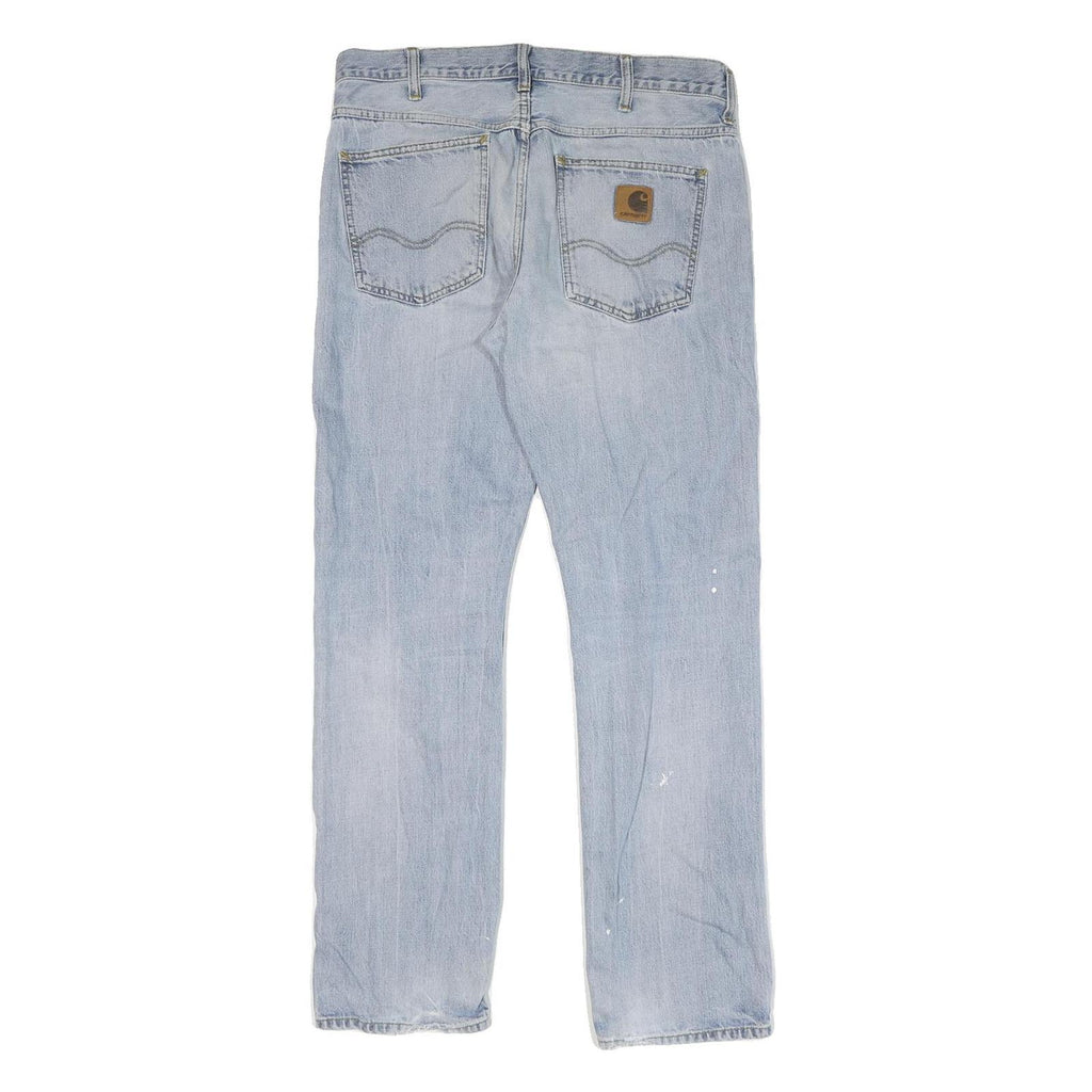 CARHARTT Mens Regular Fit Denim Jeans Light Blue W32 L32 Workwear Zip Closure
