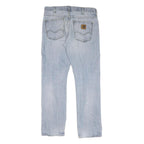 CARHARTT Mens Regular Fit Denim Jeans Light Blue W32 L32 Workwear Zip Closure