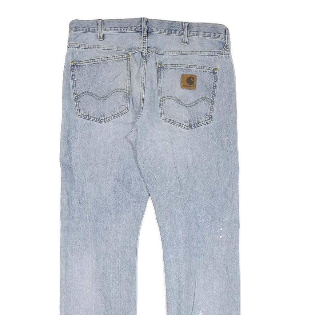 CARHARTT Mens Regular Fit Denim Jeans Light Blue W32 L32 Workwear Zip Closure