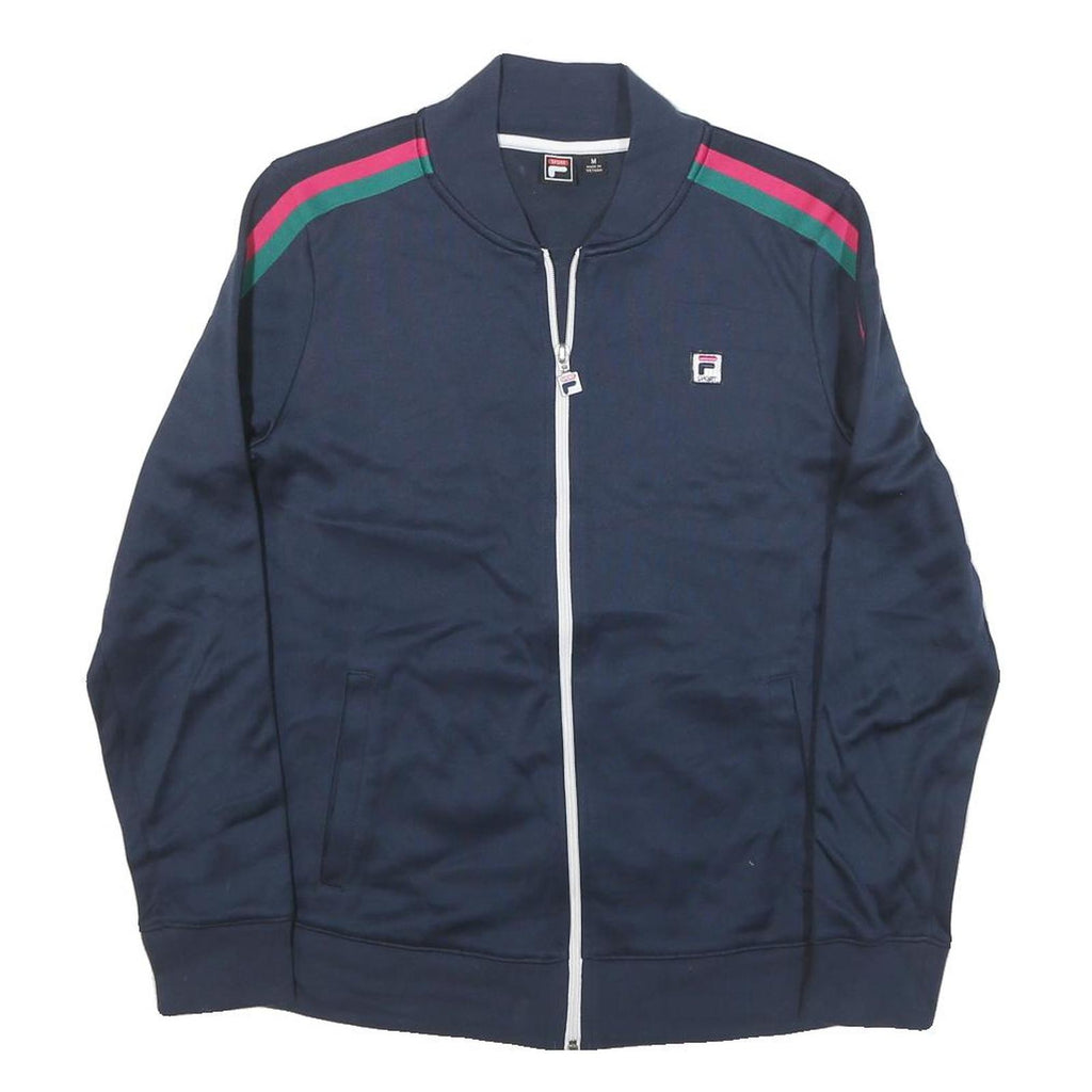 FILA Womens Navy Blue Polyester Blend Track Jacket M Athletic Zip Sportswear