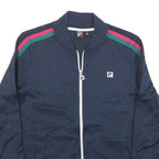 FILA Womens Navy Blue Polyester Blend Track Jacket M Athletic Zip Sportswear