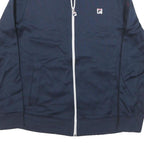 FILA Womens Navy Blue Polyester Blend Track Jacket M Athletic Zip Sportswear