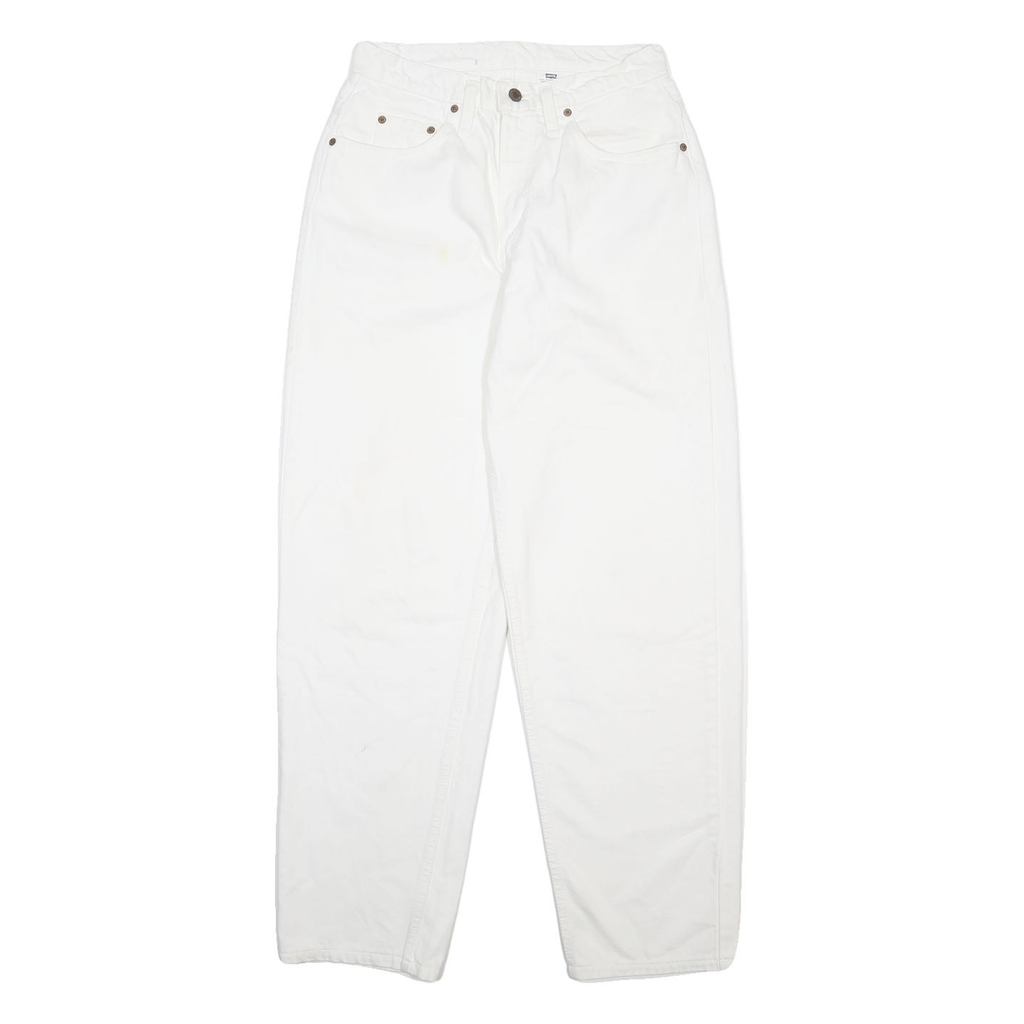 LEVI'S 535 Womens Jeans White Relaxed Straight Denim W27 L32 Classic Zip Pockets