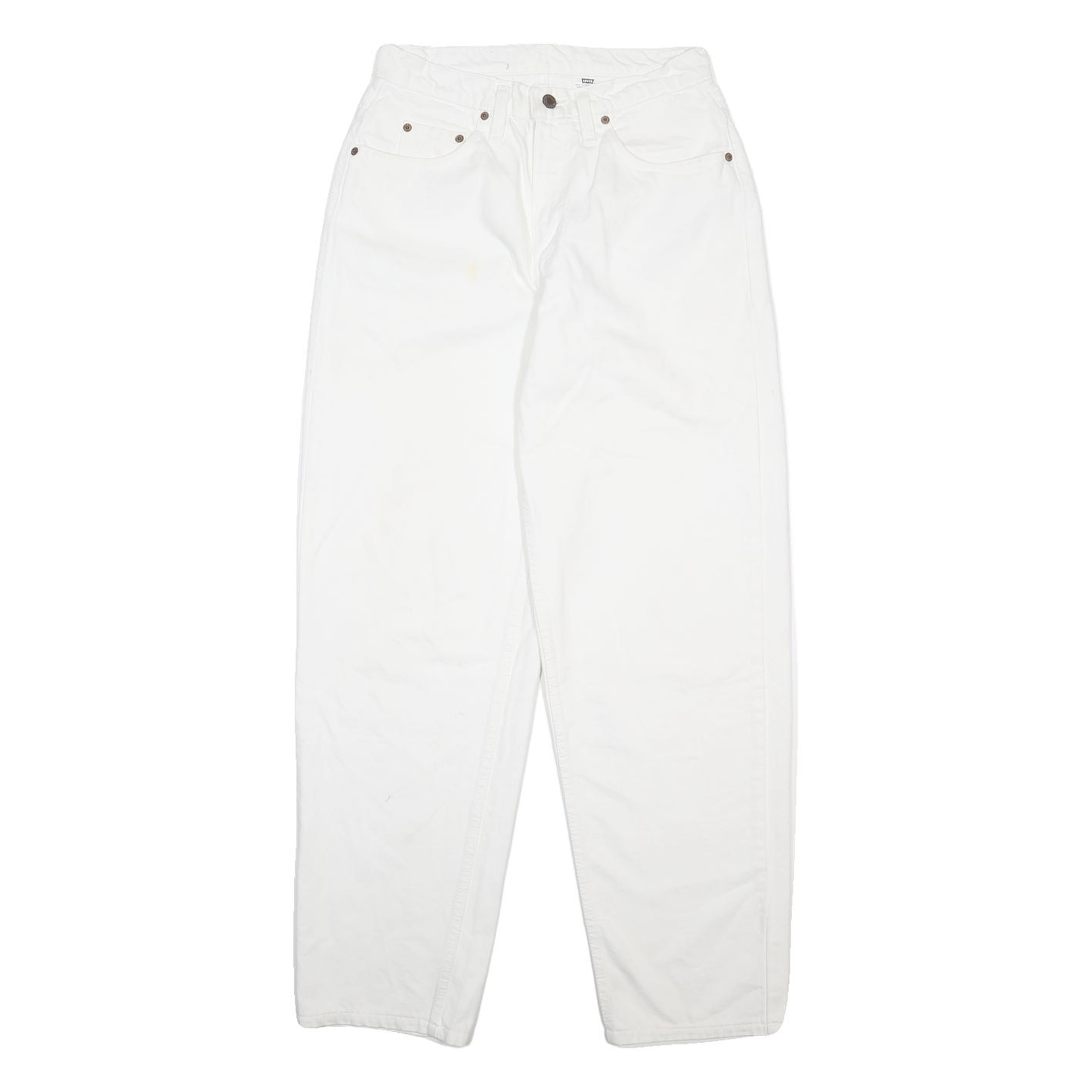 LEVI'S 535 Womens Jeans White Relaxed Straight Denim W27 L32 Classic Zip Pockets