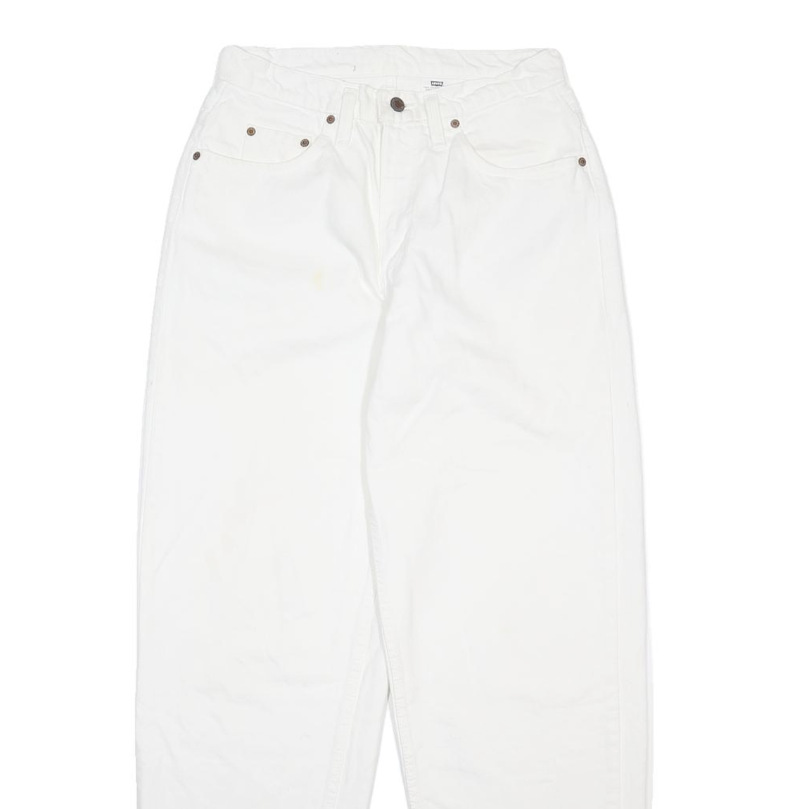 LEVI'S 535 Womens Jeans White Relaxed Straight Denim W27 L32 Classic Zip Pockets