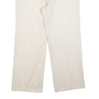 EL PASO Womens Cotton Blend Cream Relaxed Straight Trousers W33 L27 Comfortable