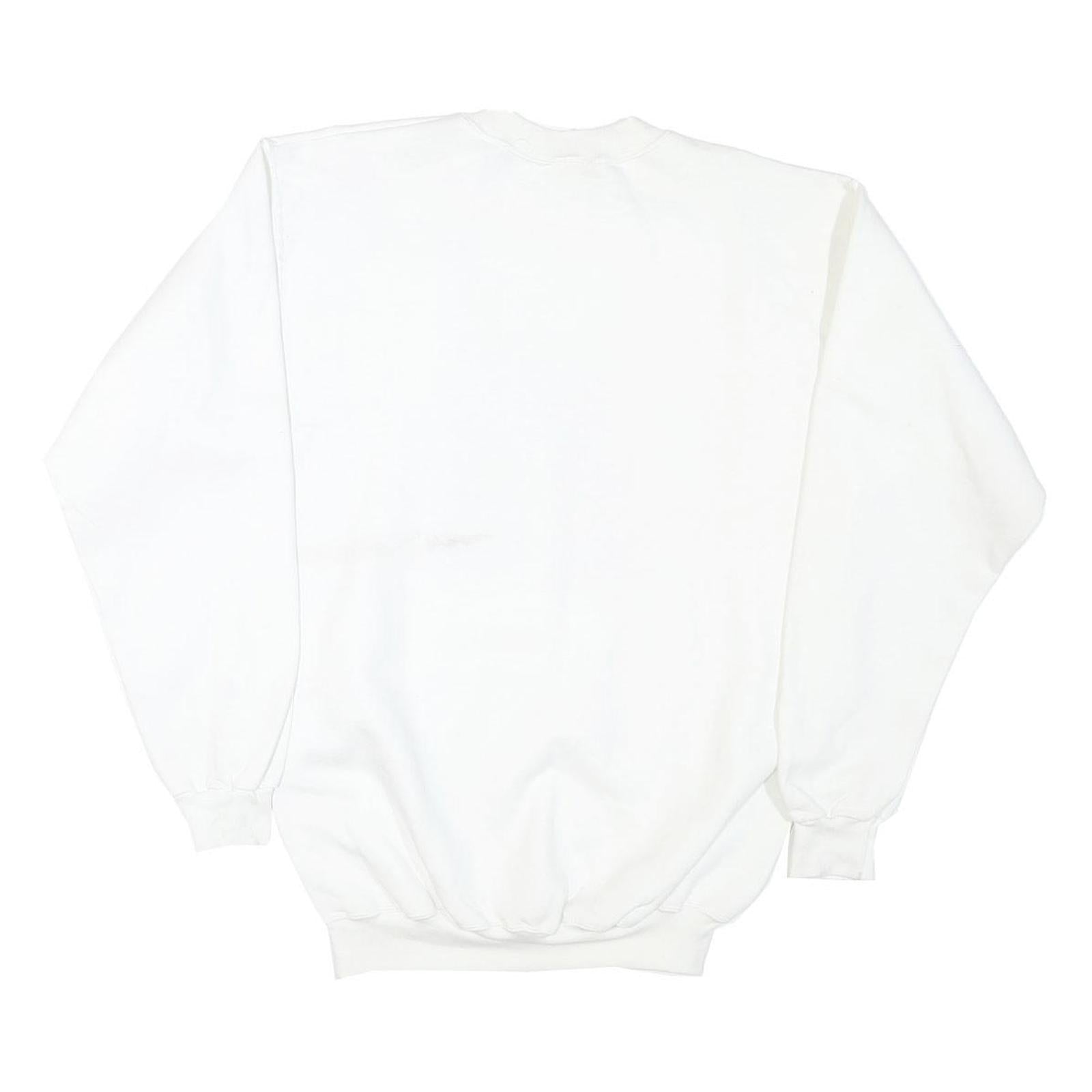 DOLPHIN Womens White Sweatshirt Crew Neck M Otters Graphic Print Cotton Blend