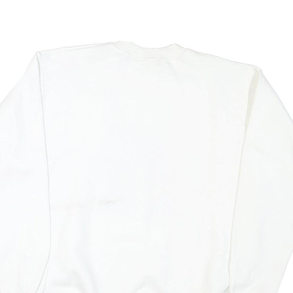 DOLPHIN Womens White Sweatshirt Crew Neck M Otters Graphic Print Cotton Blend