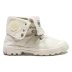 PALLADIUM Womens High Top Trainers Canvas Cream UK 7 Casual Footwear