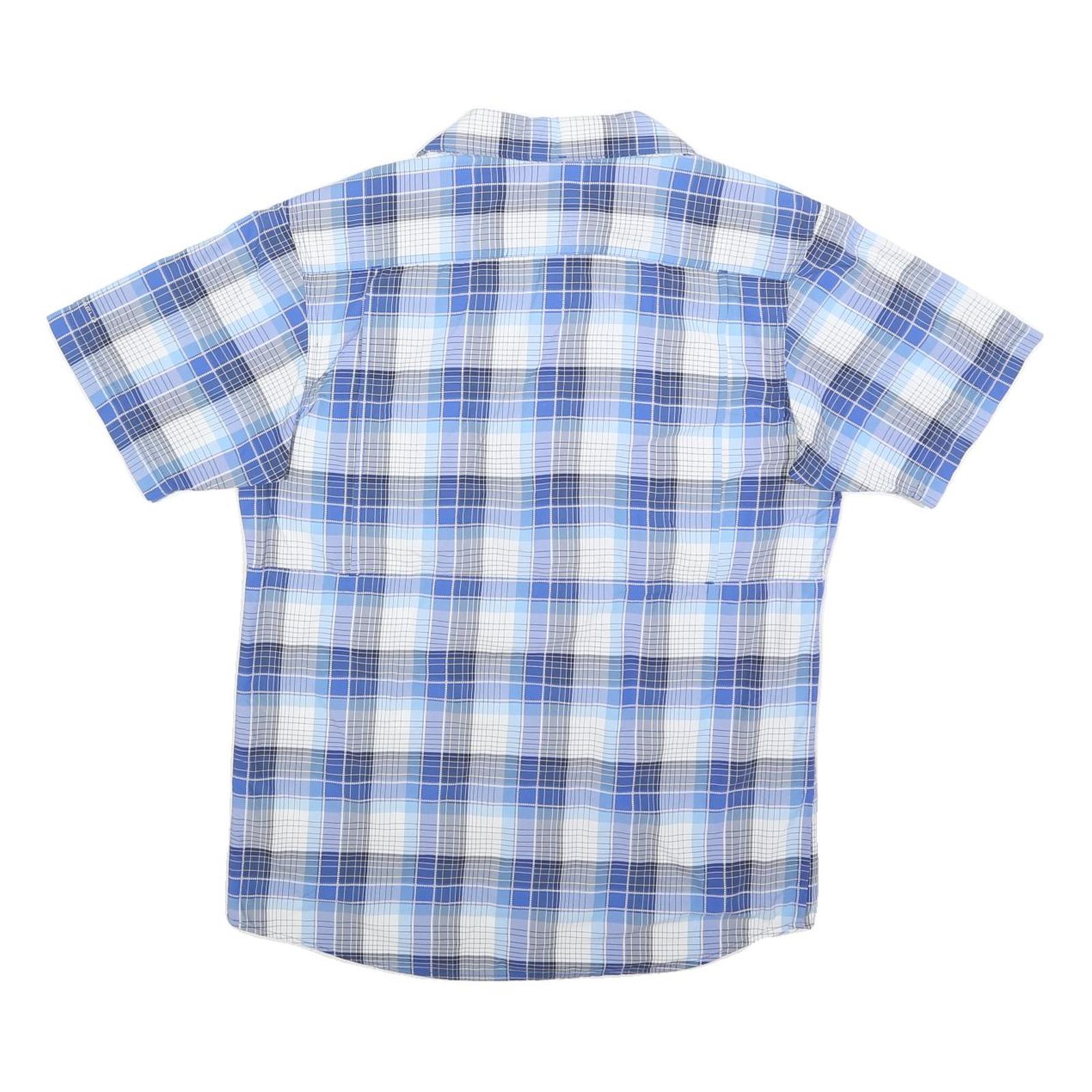 COLUMBIA Mens Blue & White Check Short Sleeve Shirt S Outdoor Casual Summer