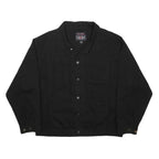 TANK Mens Black Cotton Button Jacket XL Plain Classic Fit Casual Outerwear