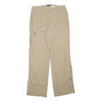 REILMANS Womens Relaxed Beige Cotton Blend Trousers W29 L30 Embroidered Pocket