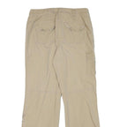 REILMANS Womens Relaxed Beige Cotton Blend Trousers W29 L30 Embroidered Pocket