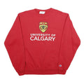CHAMPION Mens Red University Of Calgary Crew Neck M Cotton Blend Sweatshirt