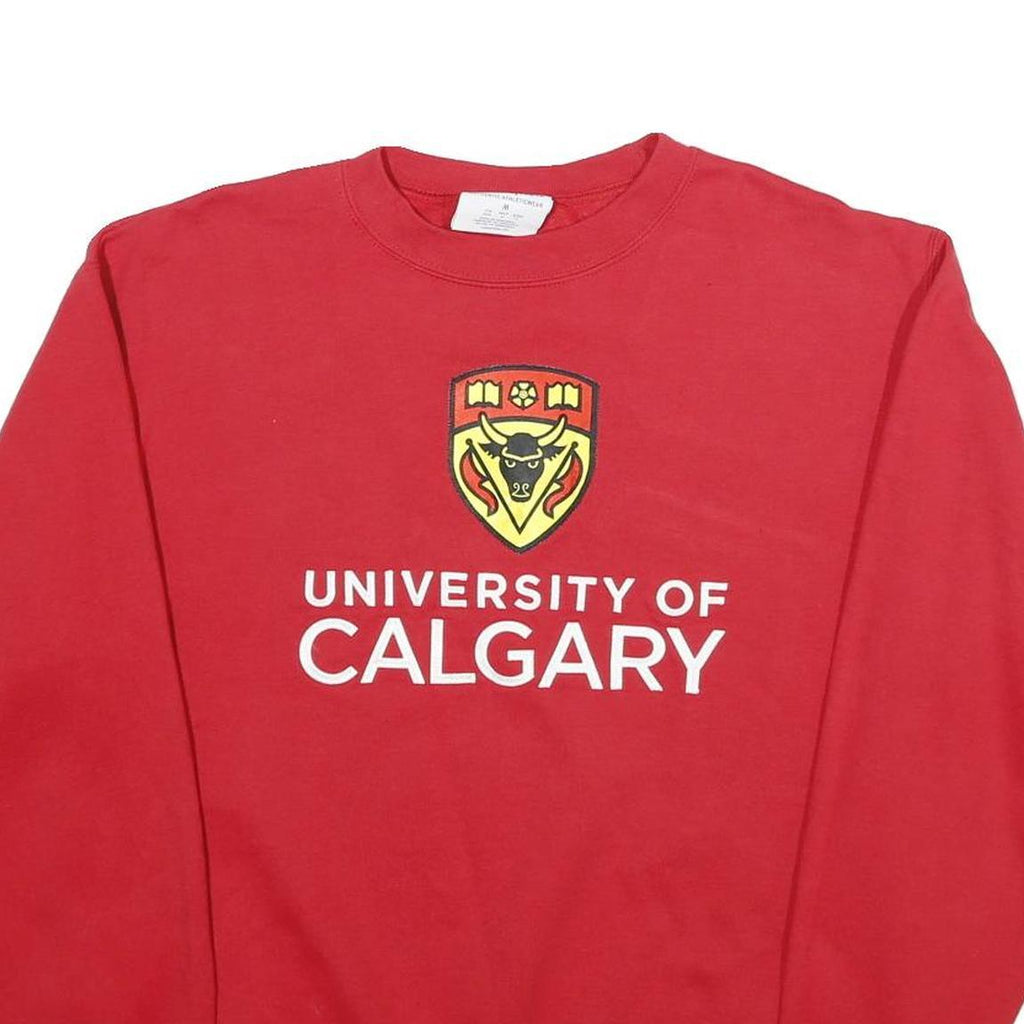 CHAMPION Mens Red University Of Calgary Crew Neck M Cotton Blend Sweatshirt
