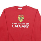 CHAMPION Mens Red University Of Calgary Crew Neck M Cotton Blend Sweatshirt