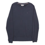 HILFIGER DENIM Mens Navy Blue Crew Neck 2XL Cotton Sweatshirt Pullover Casual