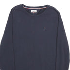 HILFIGER DENIM Mens Navy Blue Crew Neck 2XL Cotton Sweatshirt Pullover Casual