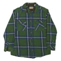 SCHMIDT Mens Green & Blue Check Shirt M Cotton Blend Long Sleeve Workwear