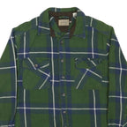 SCHMIDT Mens Green & Blue Check Shirt M Cotton Blend Long Sleeve Workwear