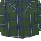 SCHMIDT Mens Green & Blue Check Shirt M Cotton Blend Long Sleeve Workwear