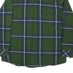 SCHMIDT Mens Green & Blue Check Shirt M Cotton Blend Long Sleeve Workwear
