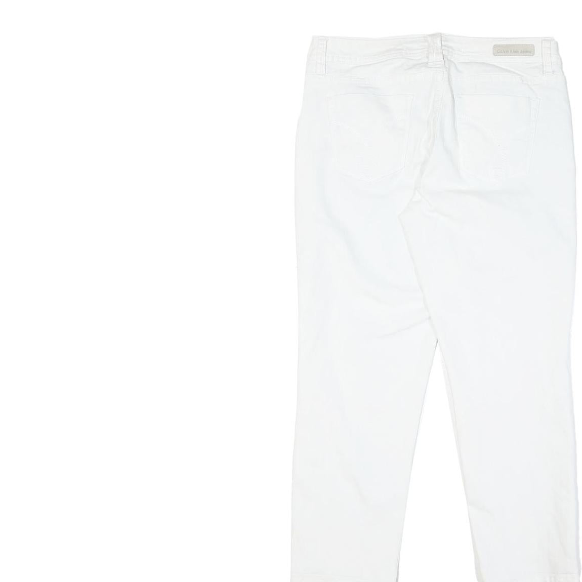 CALVIN KLEIN JEANS Womens Slim White Denim Slim Fit Jeans W29 L24 Stylish Casual