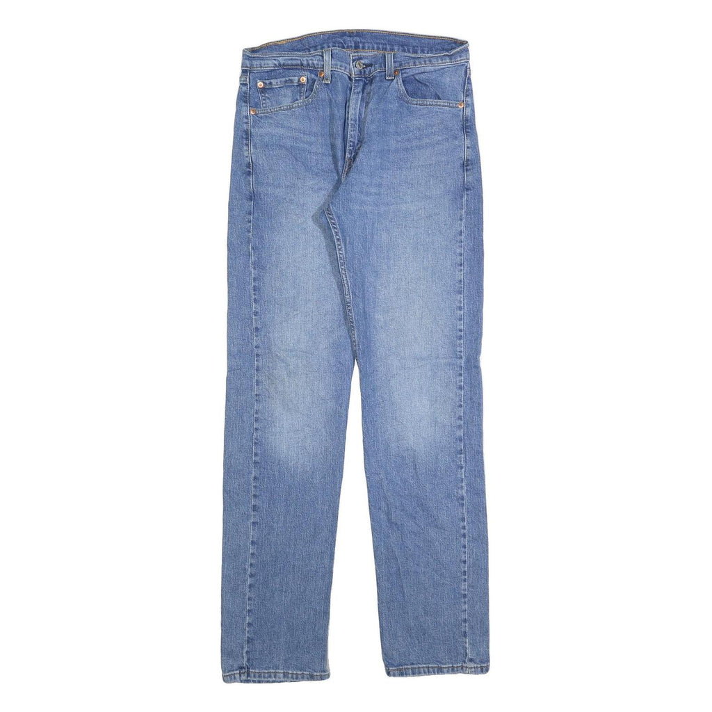 LEVI'S 505 Mens Jeans Blue Regular Straight Denim Medium W32 L34 Zip Cotton