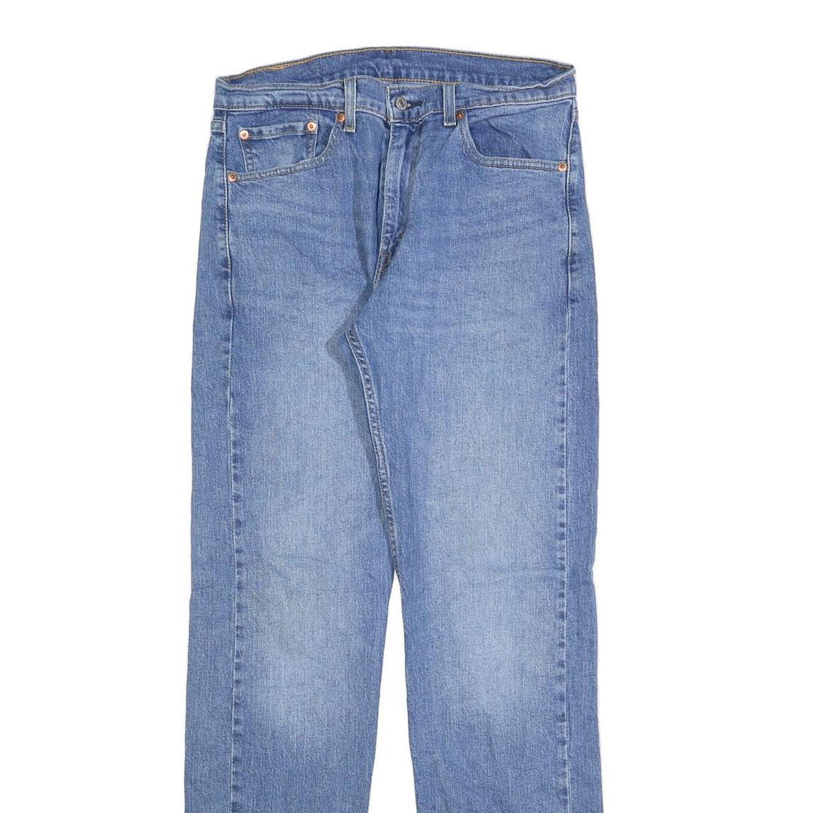 LEVI'S 505 Mens Jeans Blue Regular Straight Denim Medium W32 L34 Zip Cotton