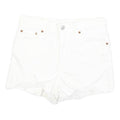 LEVI'S Womens White Denim Casual Shorts XS W26 Distressed Hem Summer Style