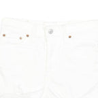 LEVI'S Womens White Denim Casual Shorts XS W26 Distressed Hem Summer Style