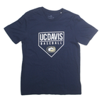 ADIDAS Mens Navy Blue UC Davis Baseball Graphic T-Shirt M Short Sleeve Crew Neck