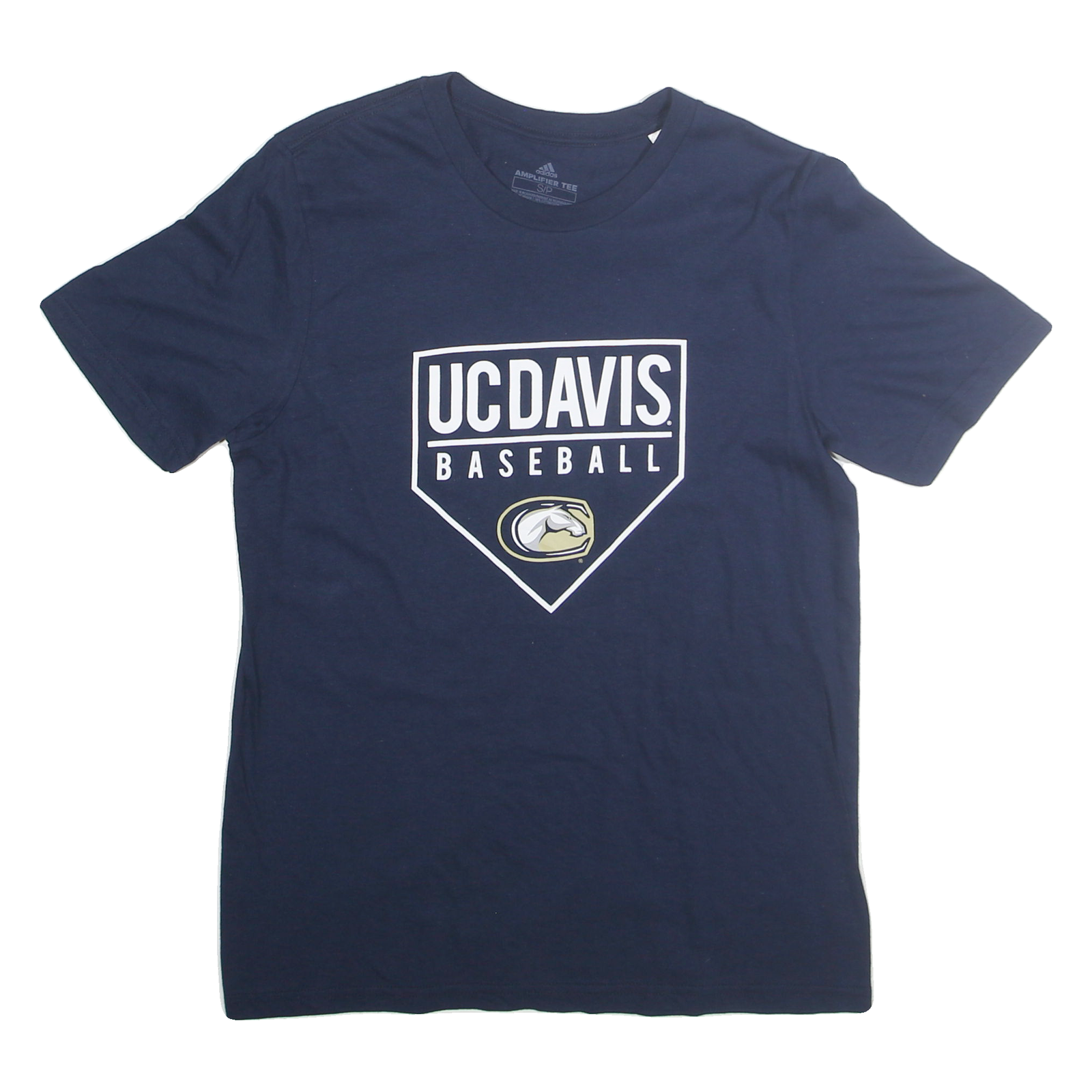 ADIDAS Mens Navy Blue UC Davis Baseball Graphic T-Shirt M Short Sleeve Crew Neck