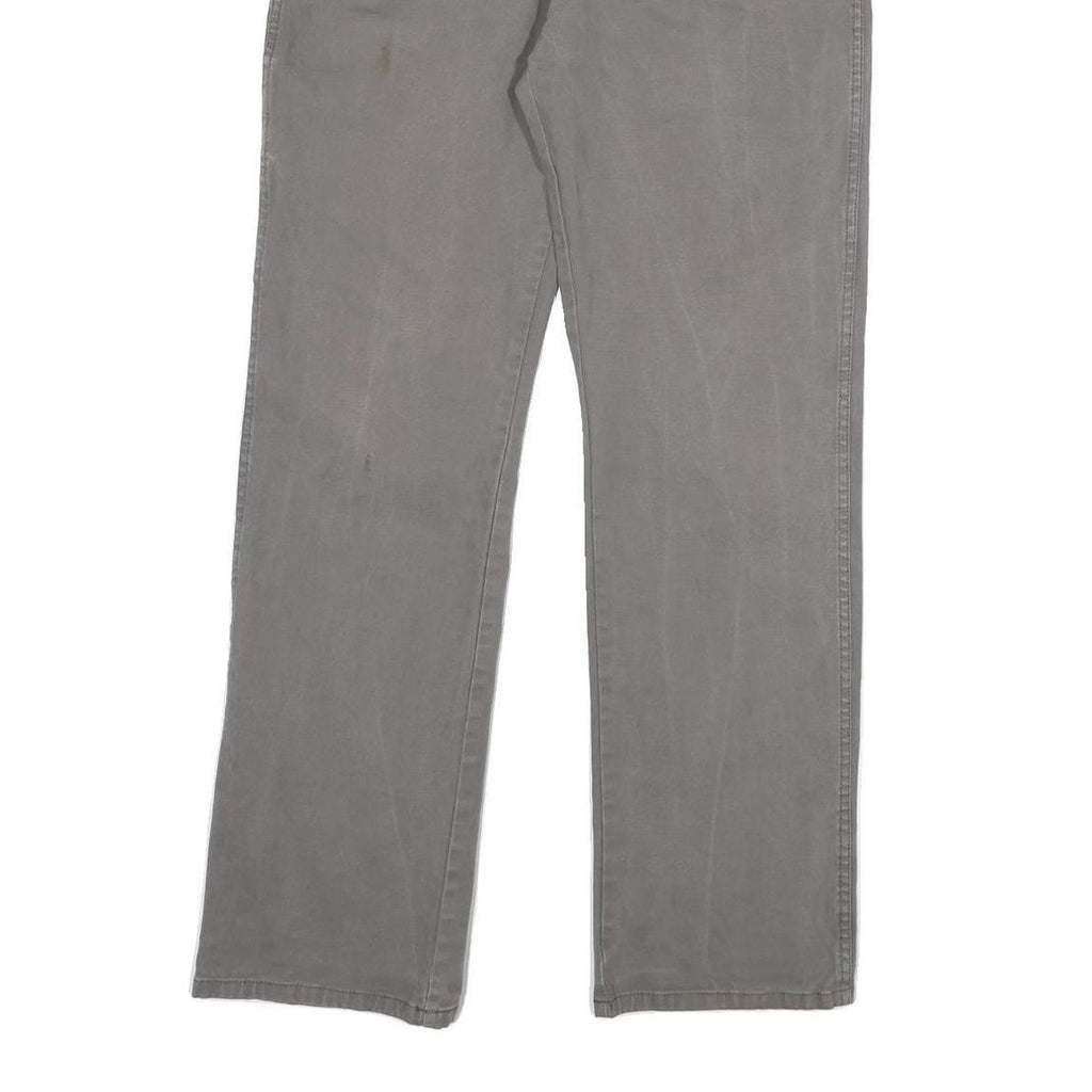 DICKIES Mens Cotton Blend Grey Regular Straight Trousers W36 L34 Workwear Zip