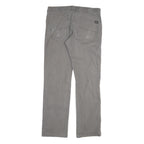 DICKIES Mens Cotton Blend Grey Regular Straight Trousers W36 L34 Workwear Zip