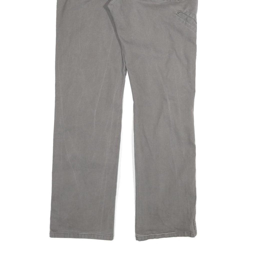 DICKIES Mens Cotton Blend Grey Regular Straight Trousers W36 L34 Workwear Zip