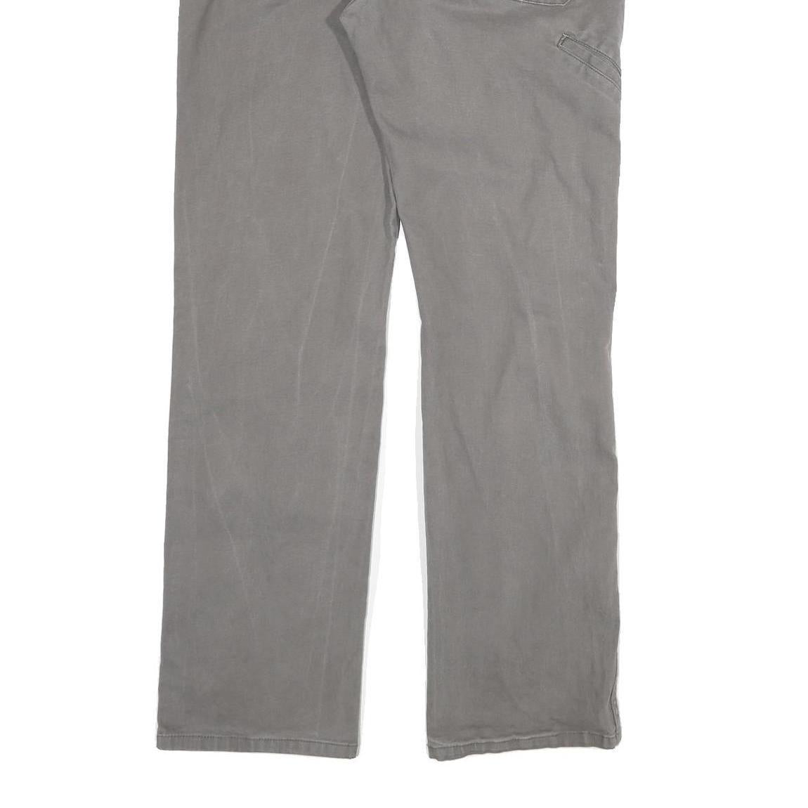 DICKIES Mens Cotton Blend Grey Regular Straight Trousers W36 L34 Workwear Zip
