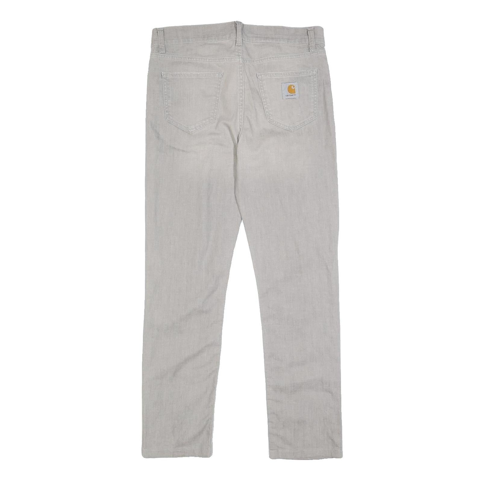 CARHARTT Mens Jeans White Slim Skinny Denim W30 L29 Cotton Blend Zip