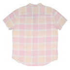 TOMMY HILFIGER Mens Pink & Cream Checked Shirt 2XL Cotton Blend Casual Summer