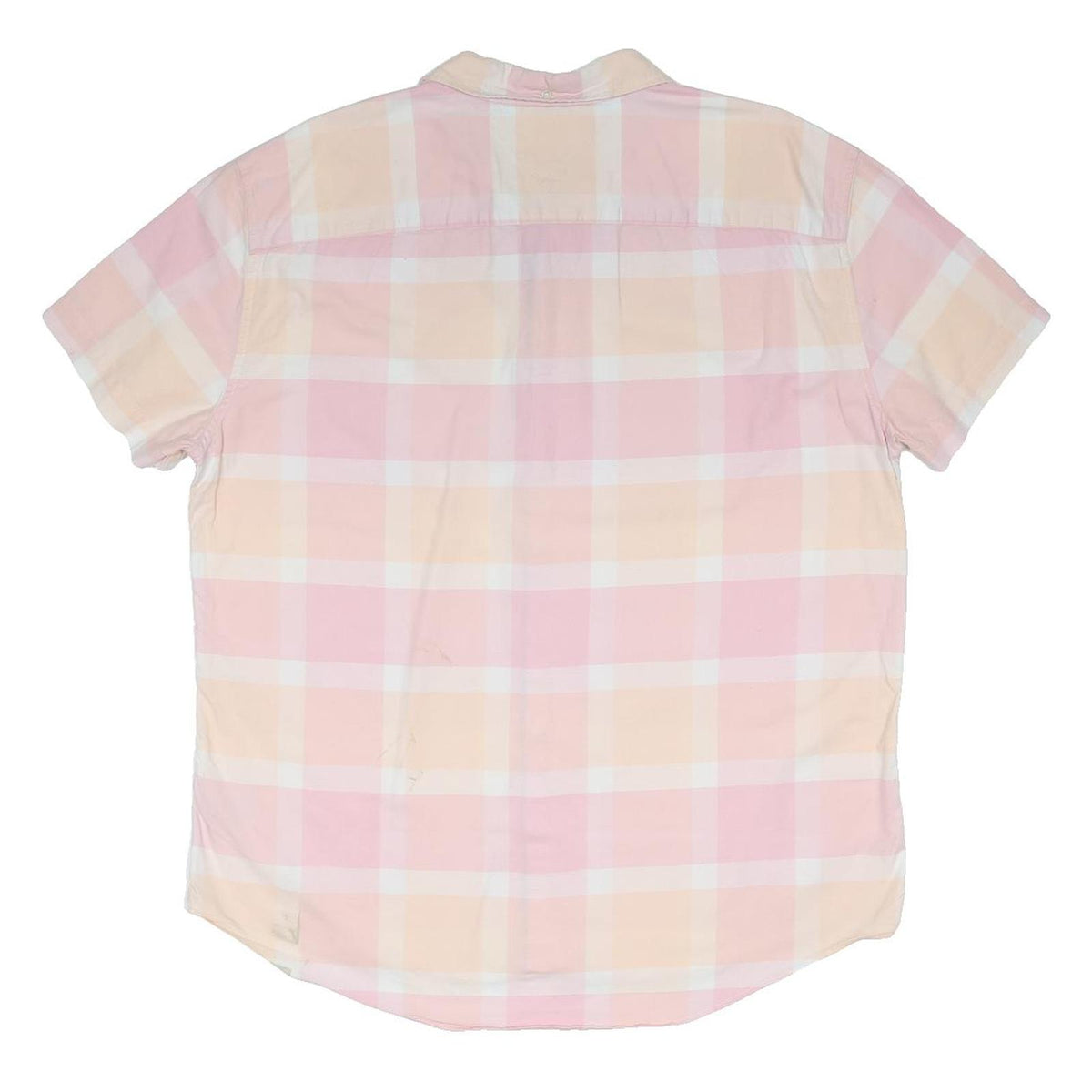 TOMMY HILFIGER Mens Pink & Cream Checked Shirt 2XL Cotton Blend Casual Summer