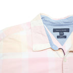 TOMMY HILFIGER Mens Pink & Cream Checked Shirt 2XL Cotton Blend Casual Summer